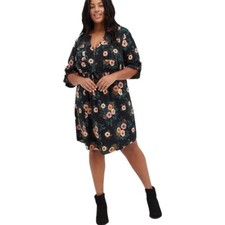 Torrid Challis Zip Front Shirt Dress 1X NWT