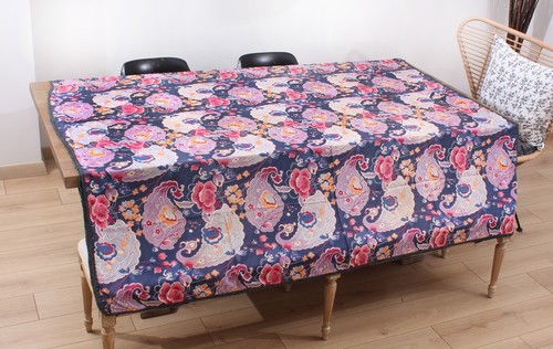 Roller Print On Cotton Fabric Uzbek 7.28' x 6.40' VINTAGE FAST Shipment 14973 - Picture 2 of 10