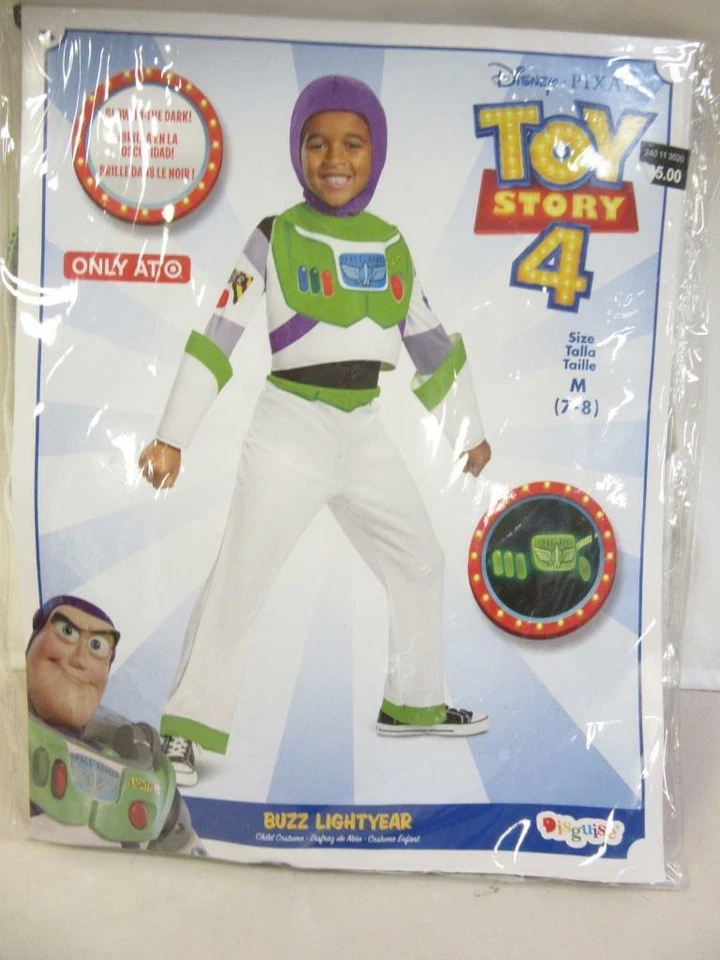 Fantasia de Halloween infantil Buzz Lightyear Glow in the Dark Toy Story 4 média 7-8 - Imagem 2 de 4