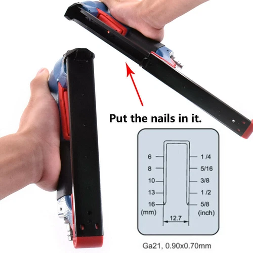 Professional Air Nail Staple Gun Pneumatic Stapler For 6-16mm code /U style nail - Photo 7/8
