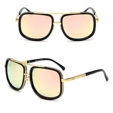 Übergroße Quadratische Piloten Sonnenbrille Herren Damen Hip-Hop Schatten Brille