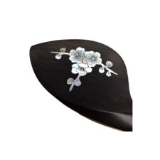 4/4 Full Size Violin Chin Rest Ebony Wood Inlay Shell Violin Parts