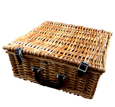 Vintage JOHN LEWIS/OPTIMA Picnic Basket Wicker Service for 2 Vintage JOHN LEWIS/OPTIMA Picnic Basket Wicker Service for 2