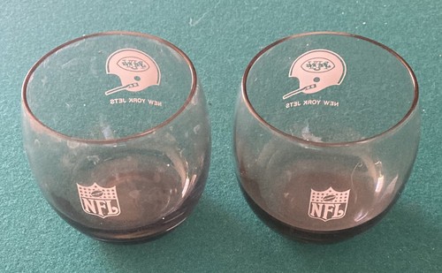 Vintage New York Jets Cocktail 8oz Glasses (Set of 2). NFL Officially Licensed. - Picture 2 of 2