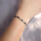 Cut Sapphire 1.00 Ct Women's Bracelet 14k White Gold Finish Lab Created Round