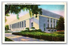 Folger Shakespeare Library Washington DC  Linen Postcard XA3