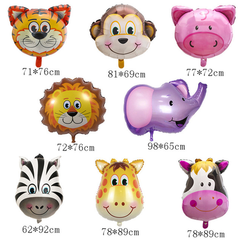 Animal Safari Air/Helium Balloons Jungle Happy Birthday Party Foil Latex Decor - 第 36/47 張圖片