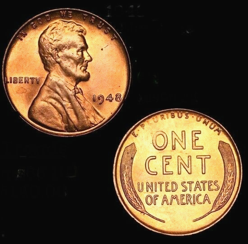 1948-P Lincoln Penny One Cent 1C RD GEM+ Uncirculated Coin (#13-2533) - Picture 3 of 3