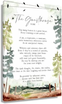 The Guest House Poem By Rumi Quotes Poster Canvas Prints Rectangular Decorative