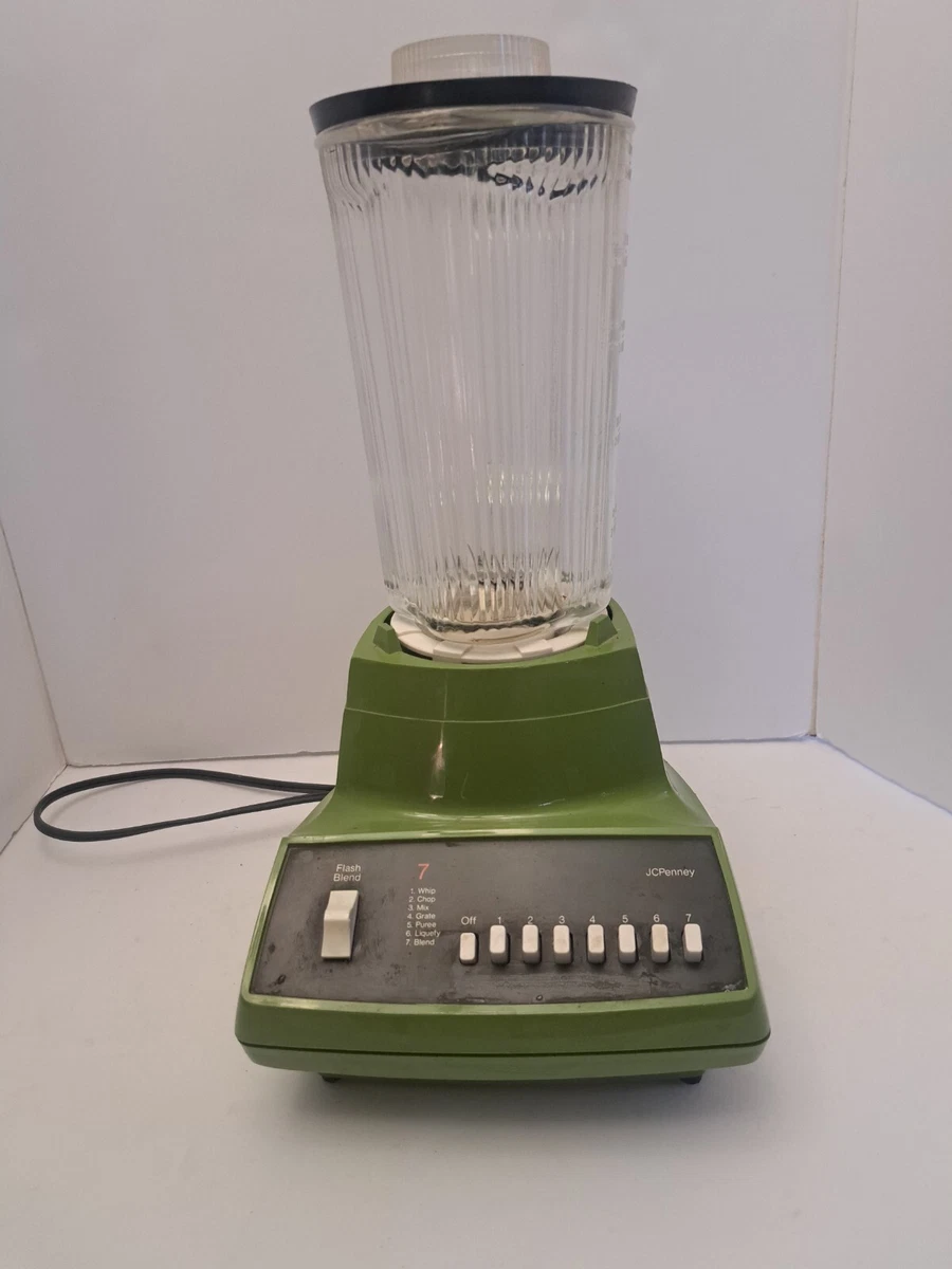 JC PENNEY Vintage Blender 1970's green Model #5660 7-Speed Retro