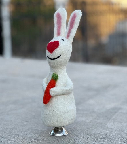 Acogedor huevo de fieltro de conejo | Calentadores de huevos, sombreros de huevo, acogedor huevo de Pascua - Imagen 4 de 7