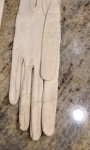 Vintage Antique? Size XS 6 Ivory 26" Long Formal Opera Gloves France Buttons - Picture 9 of 21