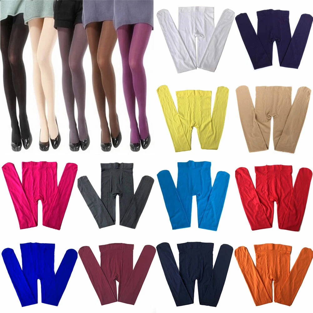 1 Pack Opaque Tights Pantyhose Stockings Multi-Colors One or Queen Size  Long