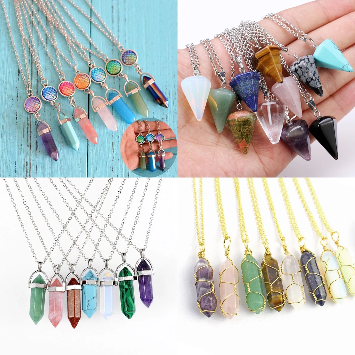 Natural Stone Healing Crystal Necklaces – Mystical Rose Gems