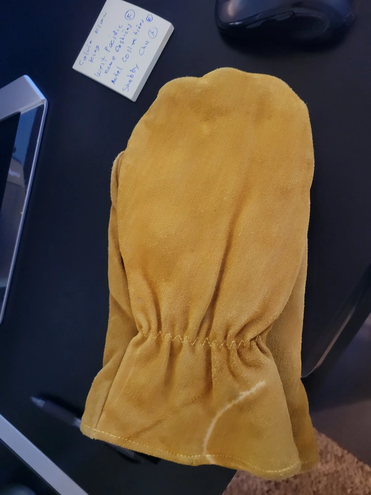 Suede Leather Mittens w/ Sherpa Poly Fleece Adult XL