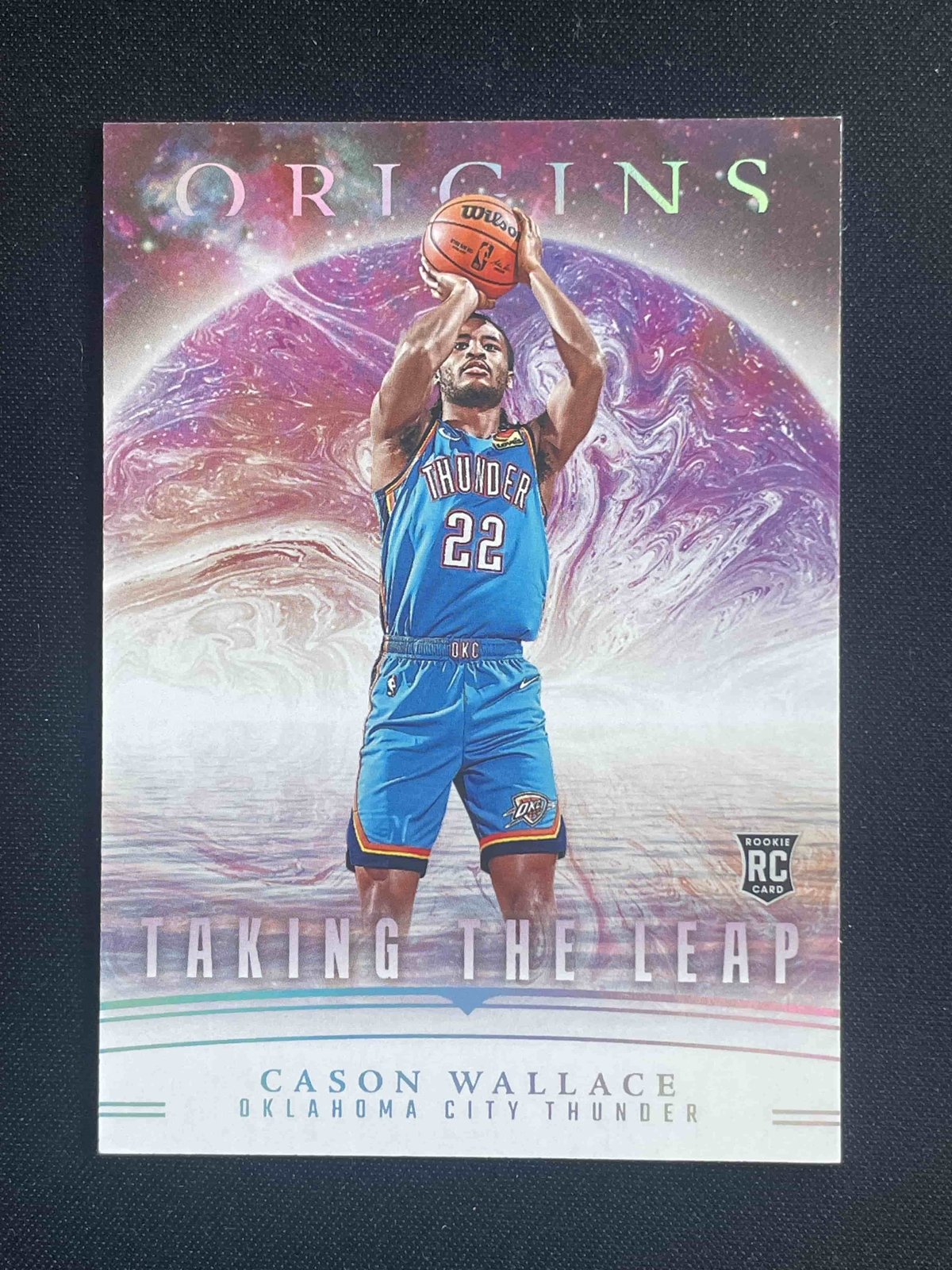 Cason Wallace Thunder 2023-24 Panini Origins Taking The Leap Holo #14