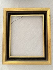 Vintage Ornate Wall Picture Frame Gold With Black Velvet No Glass 12.5  x 10.5  