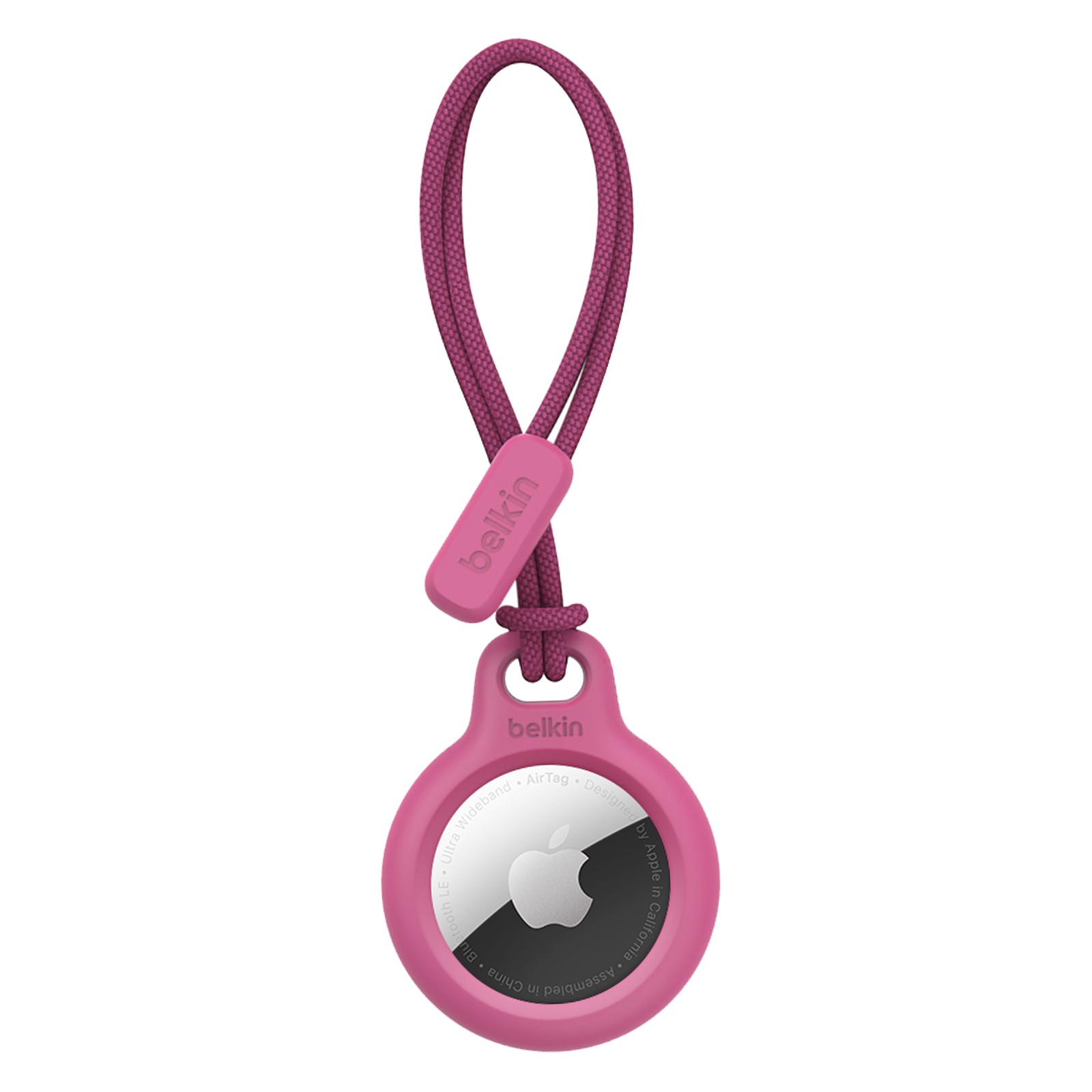 Étui AirTag Twist and Lock Belkin rose antichoc à cordon robuste