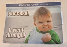 Success It Went Through Kid Baby  Debit Credit Card Sticker Skin Free Shipping 