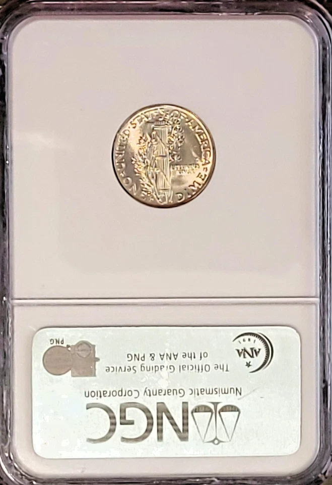 1941-D MERCURY DIME NGC GRADED IN MINT STATE 67 WITH FULL SPLIT BANDS (MS67FB) - Image 3 of 4
