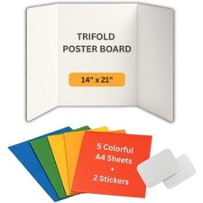 Trifold Poster Board Display 14x21 Inches Corrugated Presentation Board with