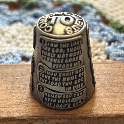 Thimble Pewter 10 Commandments 