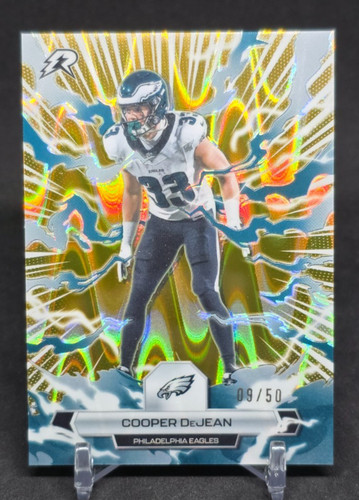 2025 Topps Resurgence Cooper DeJean Gold Power Surge Refractor /50 Eagles #82