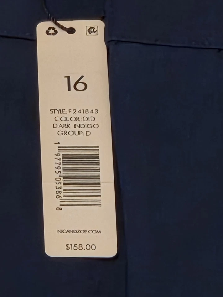 Womens Pants, Nic+Zoe, Size 16, NWT, Dark Indigo - Image 3 of 3