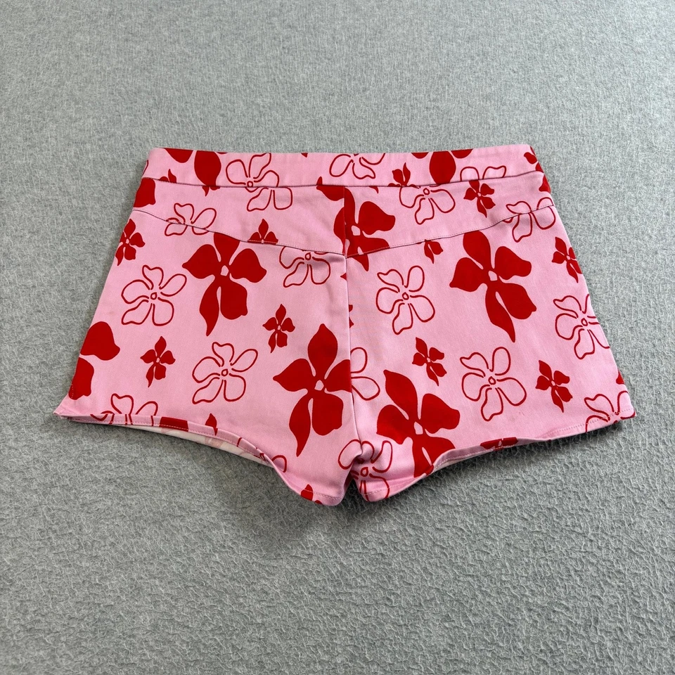 Pantalones Cortos Bebe Booty De Colección Mujeres 4 Rosa Floral Tiro Bajo Elastizados Calientes EE. UU. Y2K Foto 2 de 4