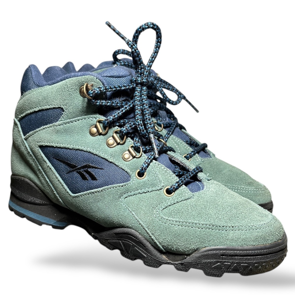 Vintage Reebok Hexalite Hiking Boots RARE Women's 8 Green Suede
