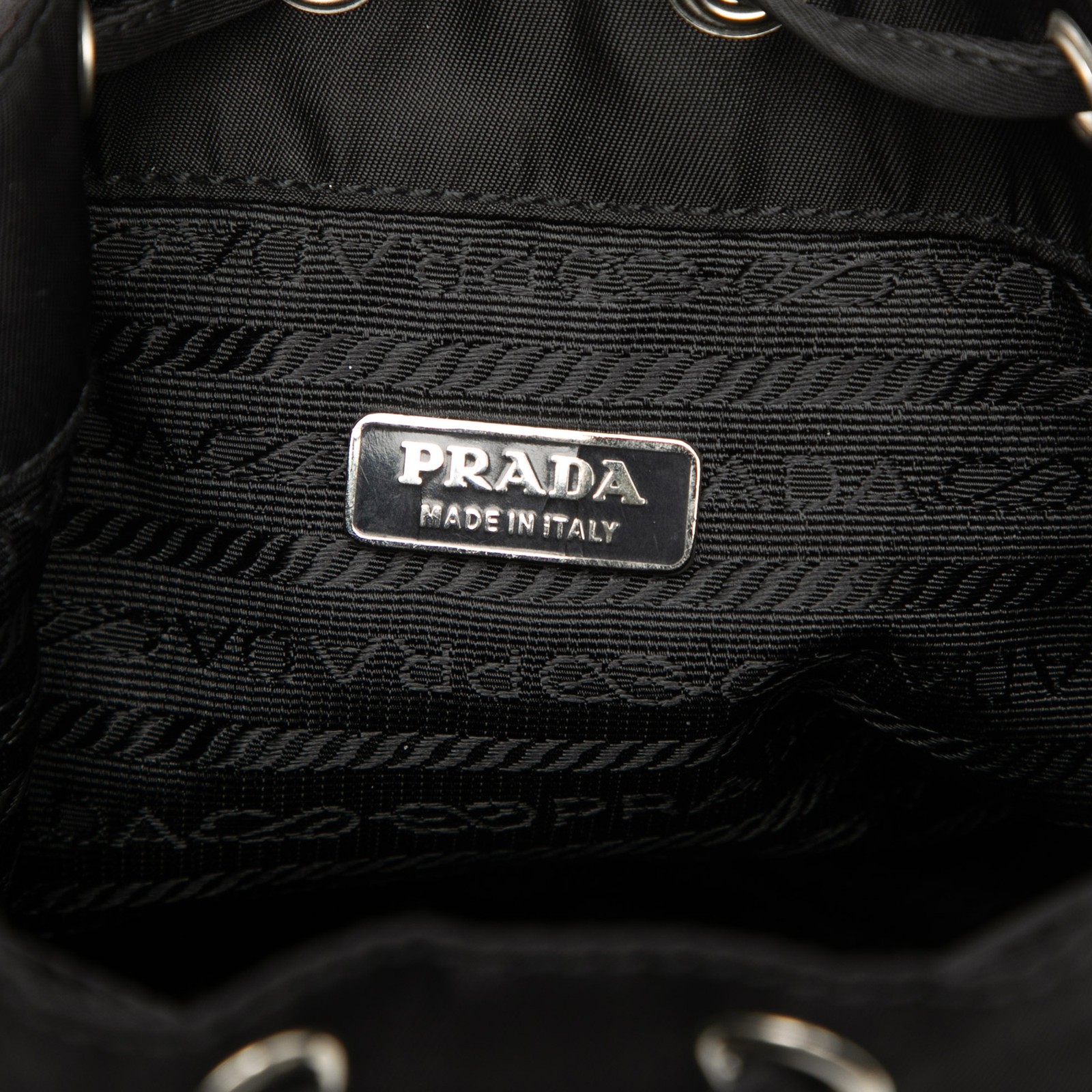 Authenticated Prada Mini Tessuto Drawstring Black… - image 5
