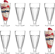 Ice Cream Sundae Glasses - Set of 8-350Ml Tall Dessert Glasses with Footed Base