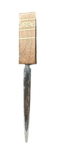 Vintage Wood Handle Letter Opener Metal Blade Inlay Decorative Desk Paper Knife