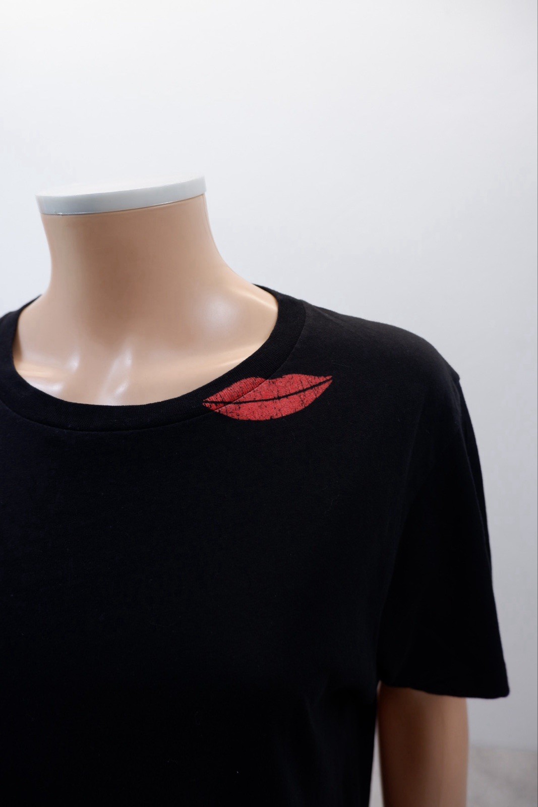 T shirt donna girocollo Saint Laurent taglia M media nera manica corta