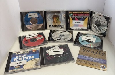Karaoke CD+G Lot 10 Discs Sound Choice Sunfly Super Hits Chartbuster Mix