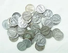 Lot of 50 United States Silver Dimes Mercury & Rosevelt