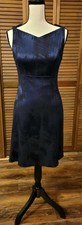 Elie Tahari Deep Navy Blue Virgin Wool Blend Textured Coctail Dress Size 4