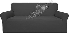Easy-Going Waterproof Sofa Cover Stretch Jacquard Dark Gray