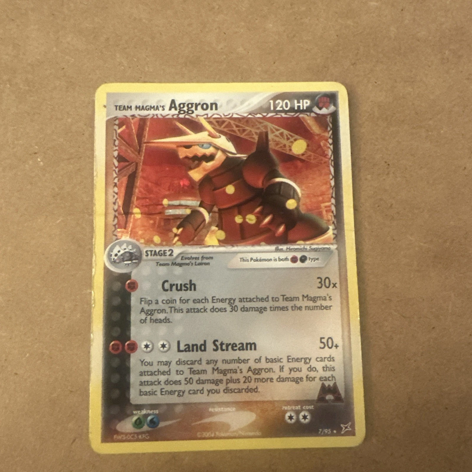 Pokémon TCG Team Magma's Aggron Holo Card 7/95 EX Team Magma vs Aqua