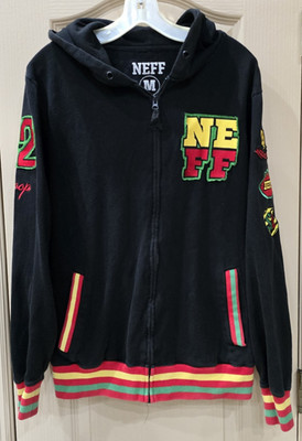 Neff Scholars Champions Men's Medium Black Full Zip Hoodie Jacket