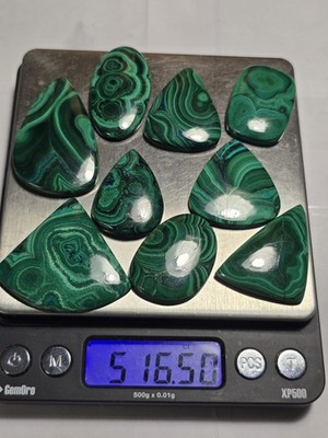 516 Ct Lot Natural No 9 Malachite Cabochon  Jewelry Gemstone 9 PIECES