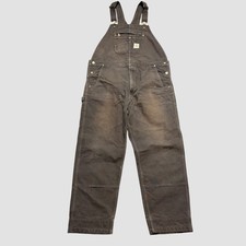 Carhartt Iconic R01 Duck Bib Overall 42x32 Brown Utility Workwear Canvas