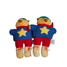 Vintage Eden Teddy Bear Plush Primary Colors Rainbow 10 Toy X2 - Very RARE