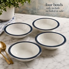 Set of 4 Mikasa Maxima Evening Shadows 8" Large Rim Soup Bowls Made in Japan MCM