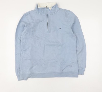 Blaues Sweatshirt Herren UK 10 Regular Crew Clothing Company 1/4-Reißverschluss