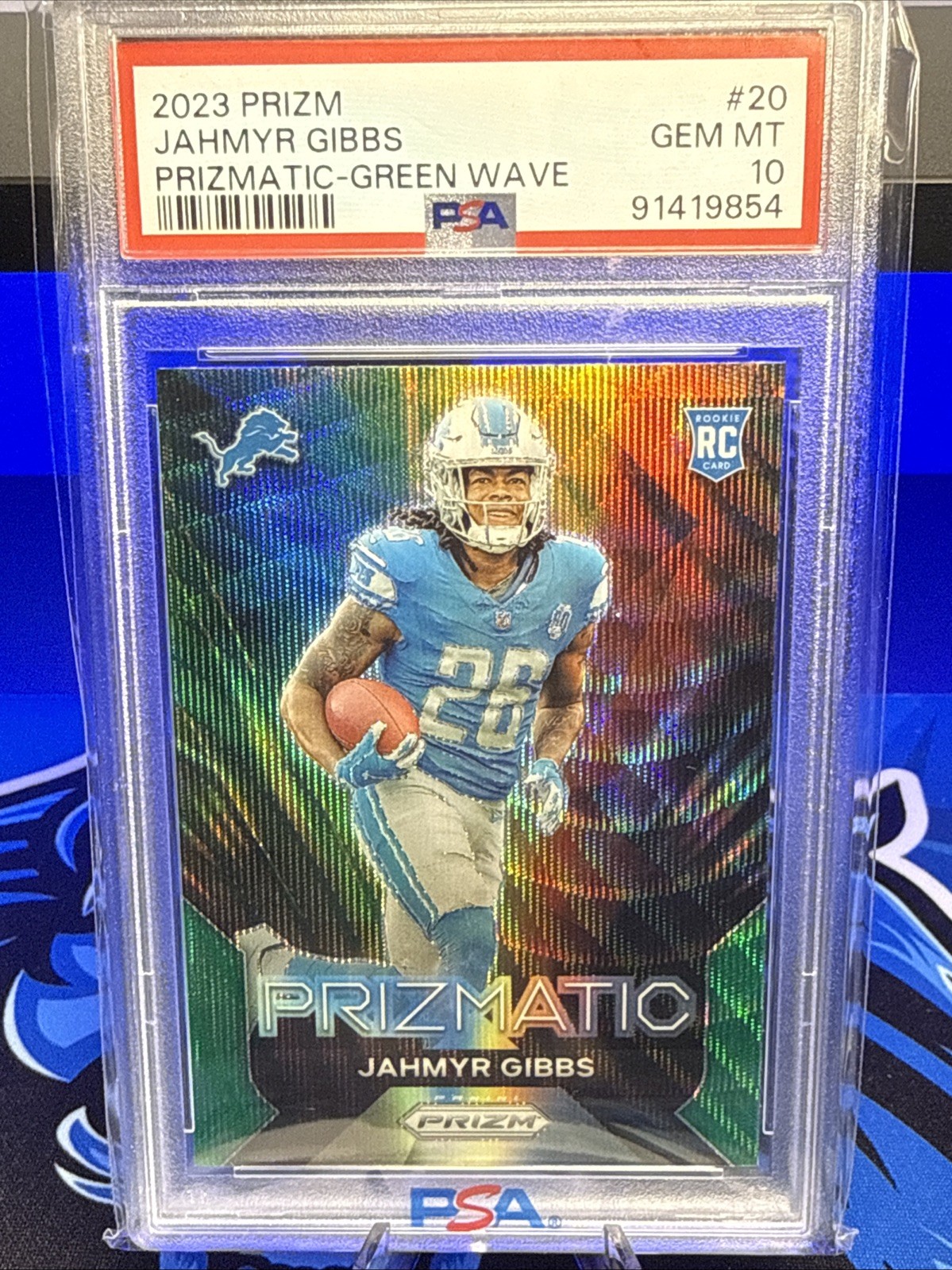 Jahmyr Gibbs Panini Prizm Prizmatic #20 Green Wave
