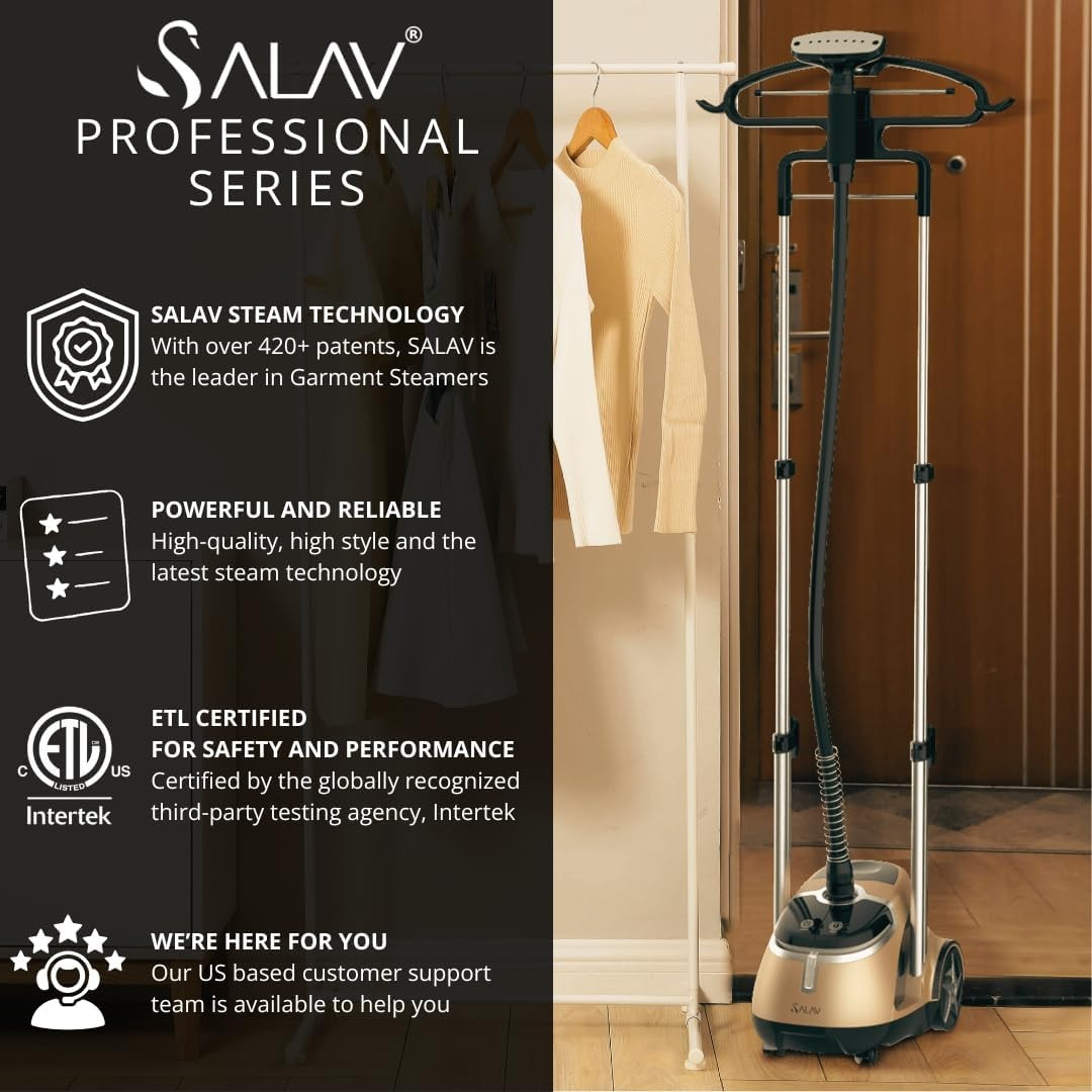 Limited Edition Professional Series Dual Bar Garment Steamer with Foot Pedals, S