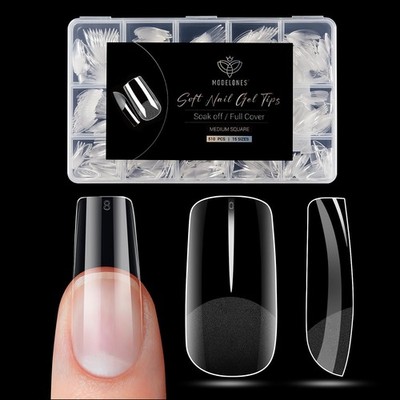 Medium Square Nail Tips - 510Pcs Fake Nails Gel Tips Pre-shaped Half Matte Fu...