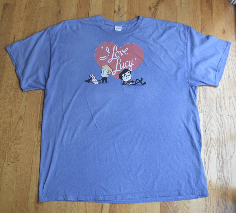 I LOVE LUCY lavender purple t-shirt (2XL) Gildan Heavy Cotton