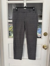 Old Navy Pixie Pants Womens 8 Black Tiny Diamond Stretch Mid Rise Ankle Length